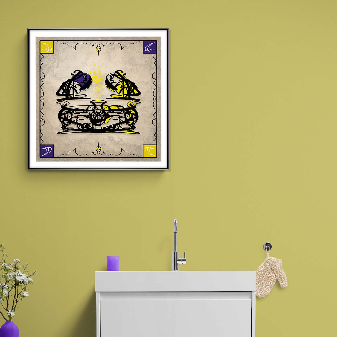 Framed poster - Abstraction - Sun yellow