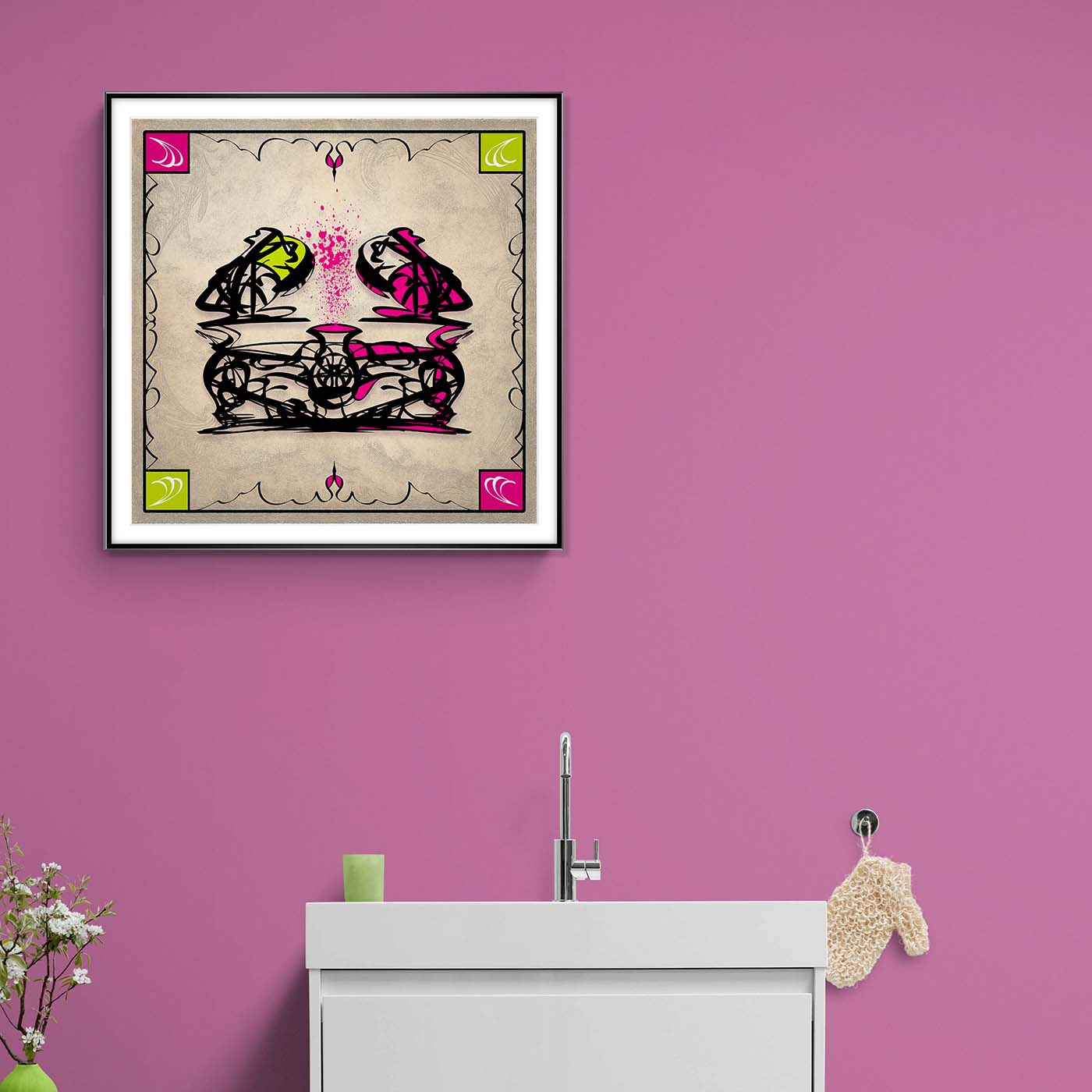 Framed Poster - Abstraction - Magenta