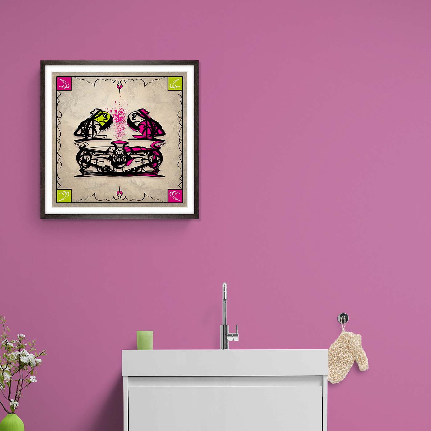 Gerahmtes Poster - Abstraktion - Magenta