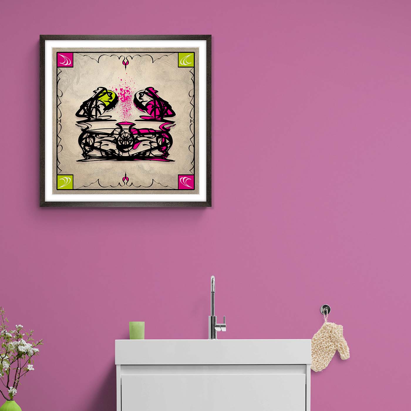 Poster encadré - Abstraction - Magenta