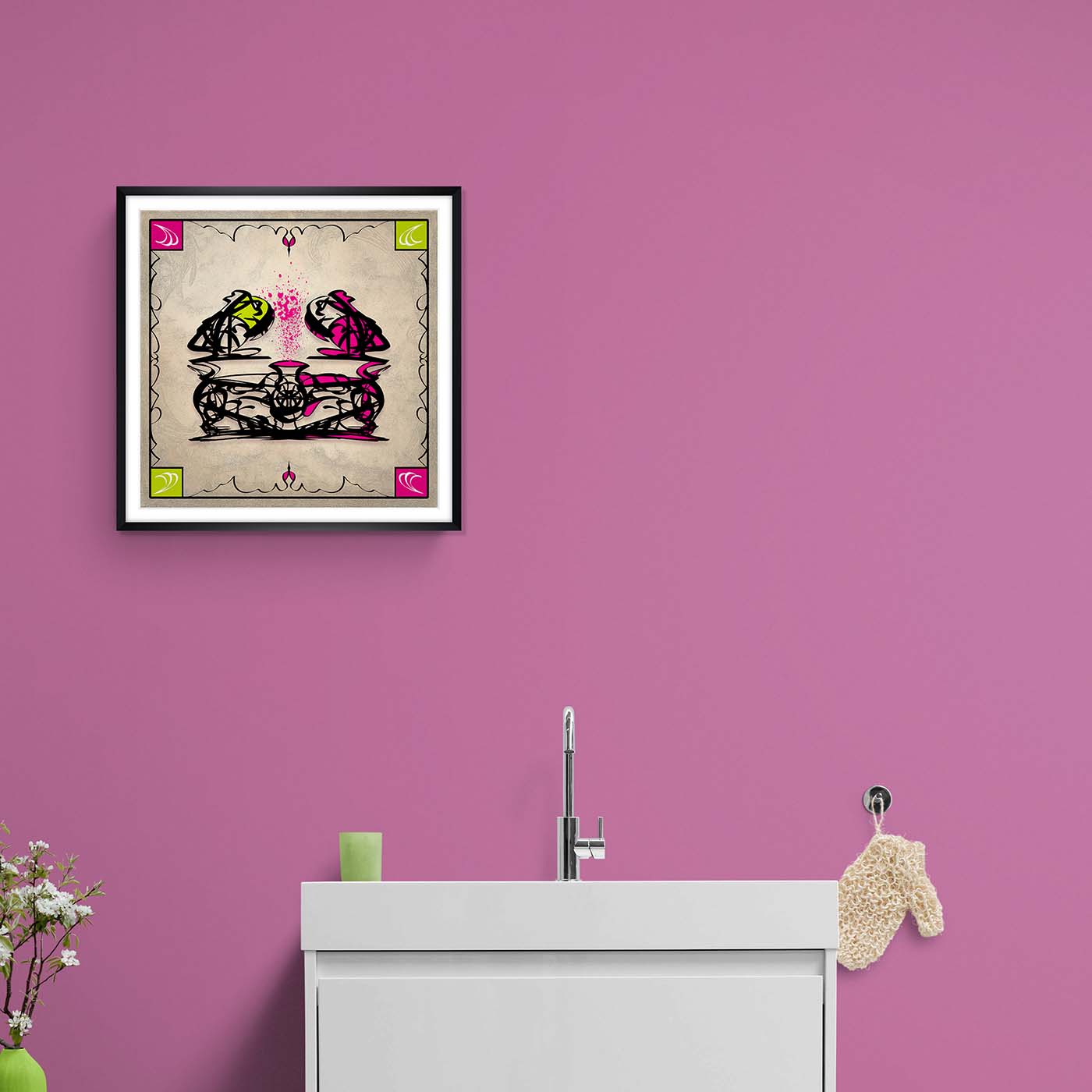 Poster encadré - Abstraction - Magenta