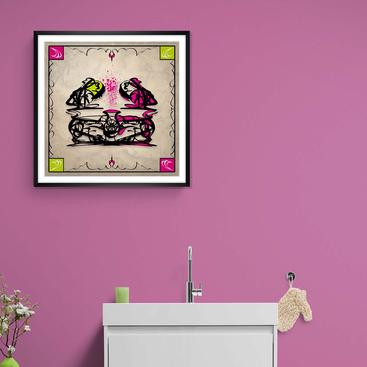 Framed Poster - Abstraction - Magenta