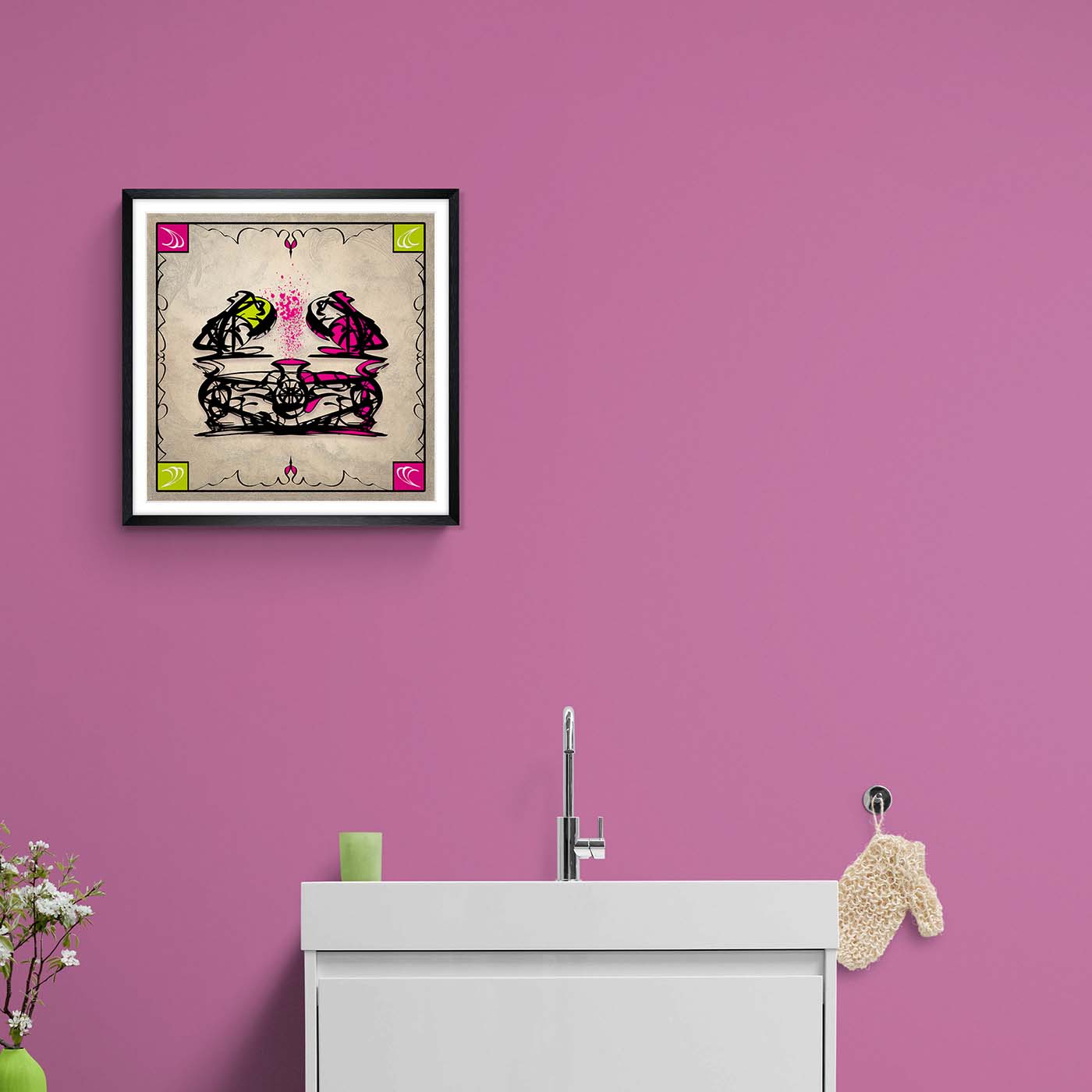 Gerahmtes Poster - Abstraktion - Magenta