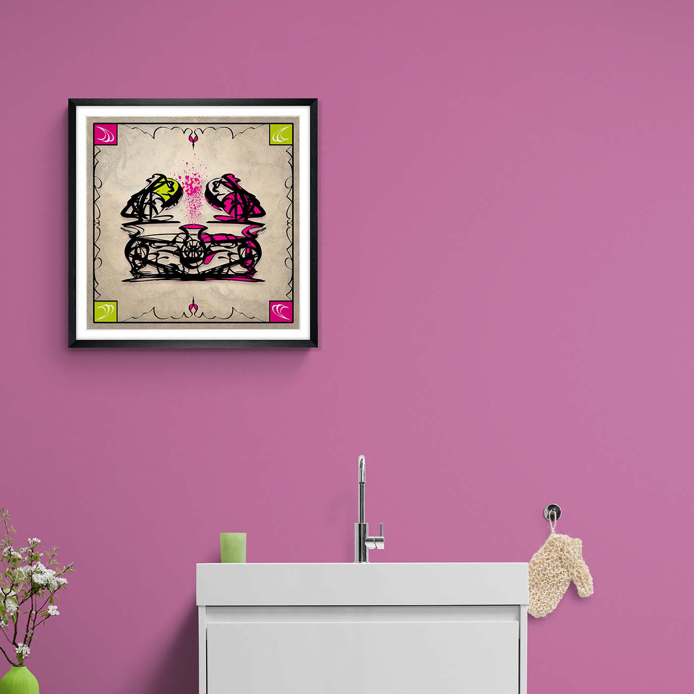 Poster encadré - Abstraction - Magenta