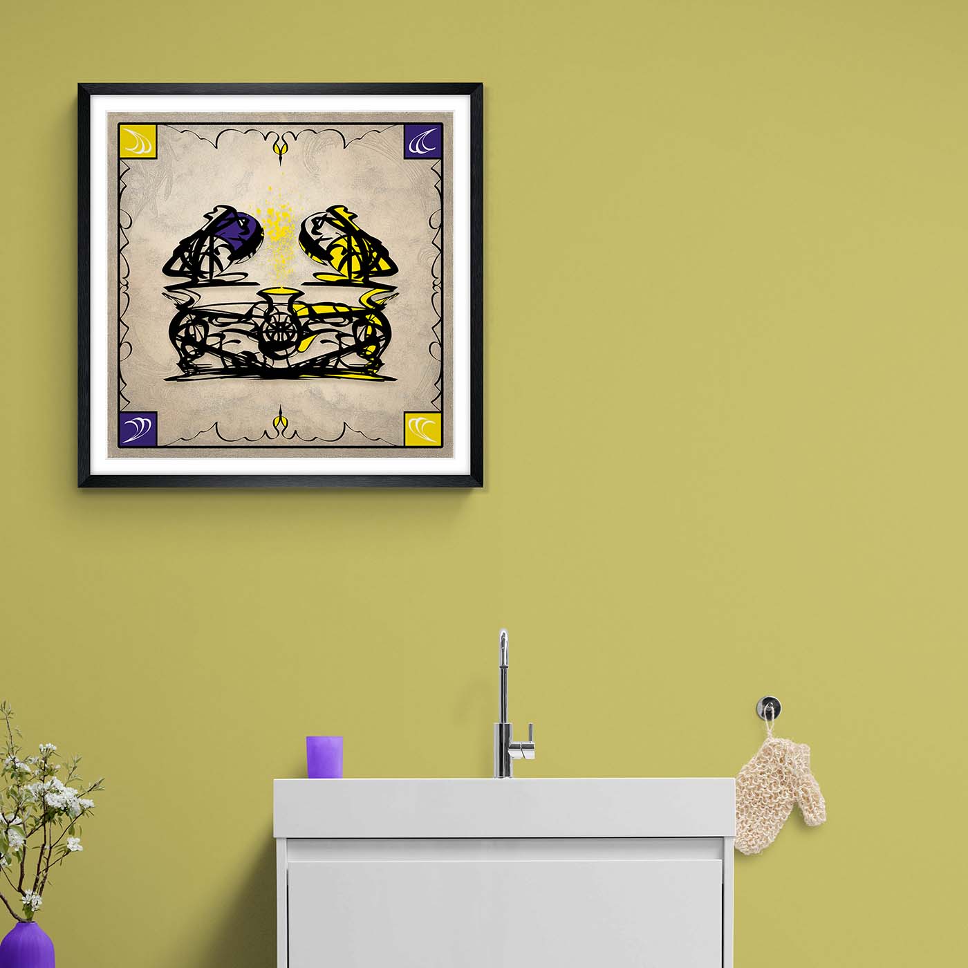 Framed poster - Abstraction - Sun yellow