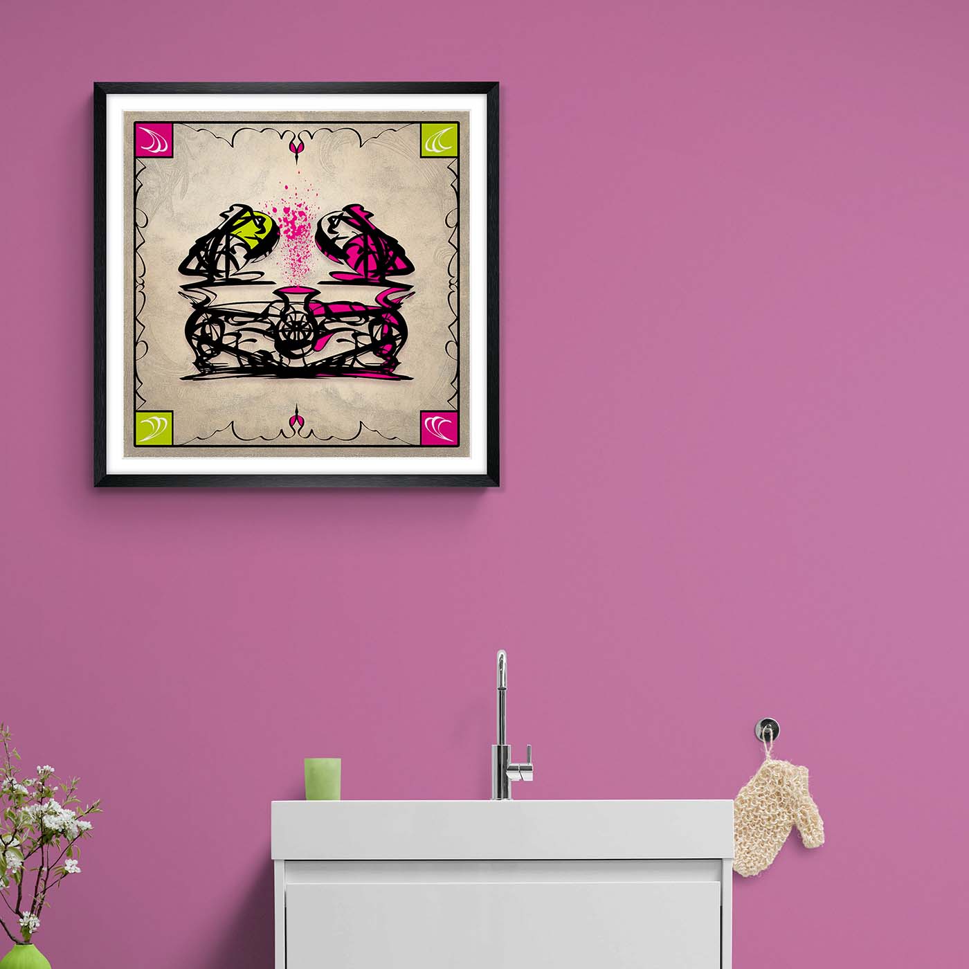 Framed Poster - Abstraction - Magenta