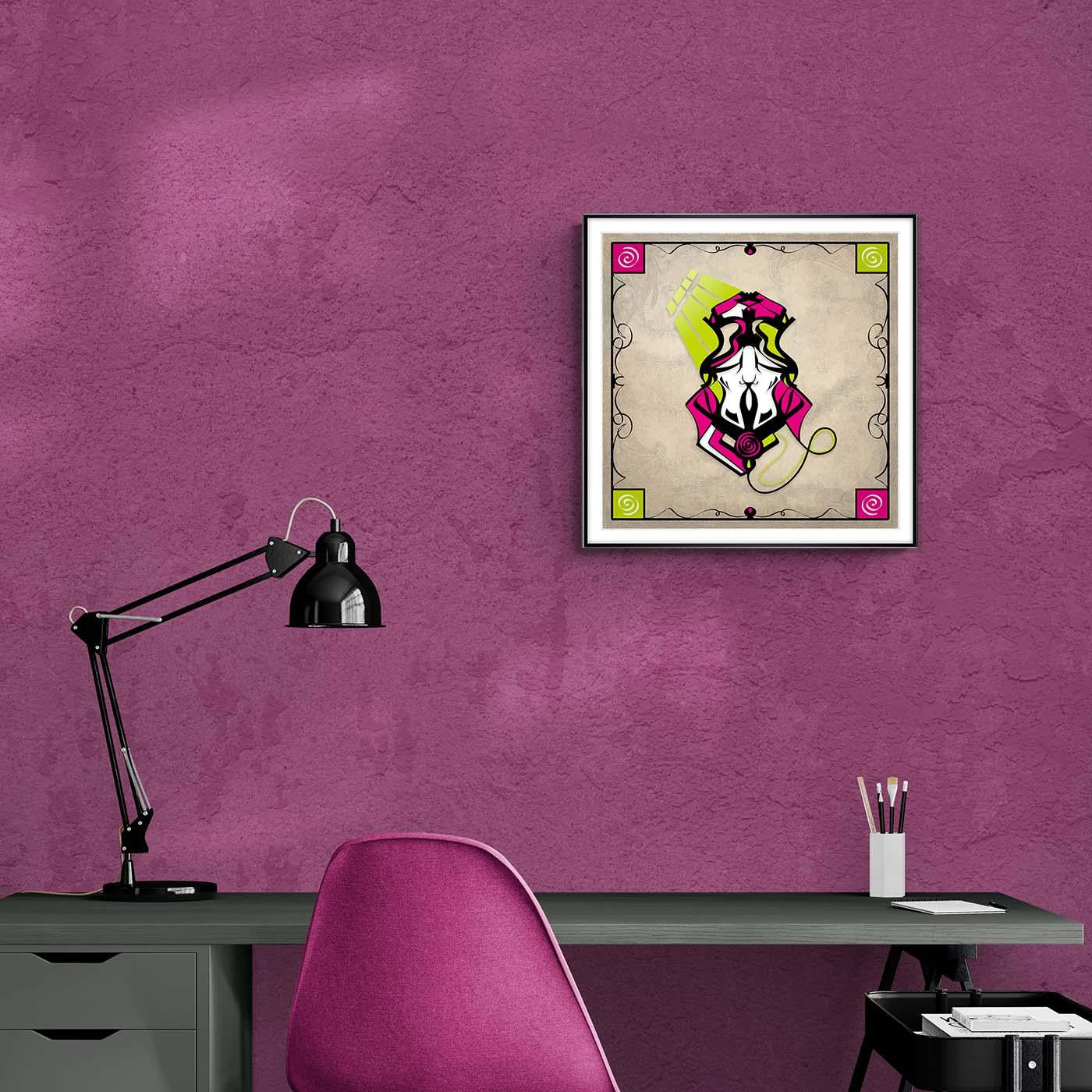 Poster encadré - Abstraction 2 - Magenta