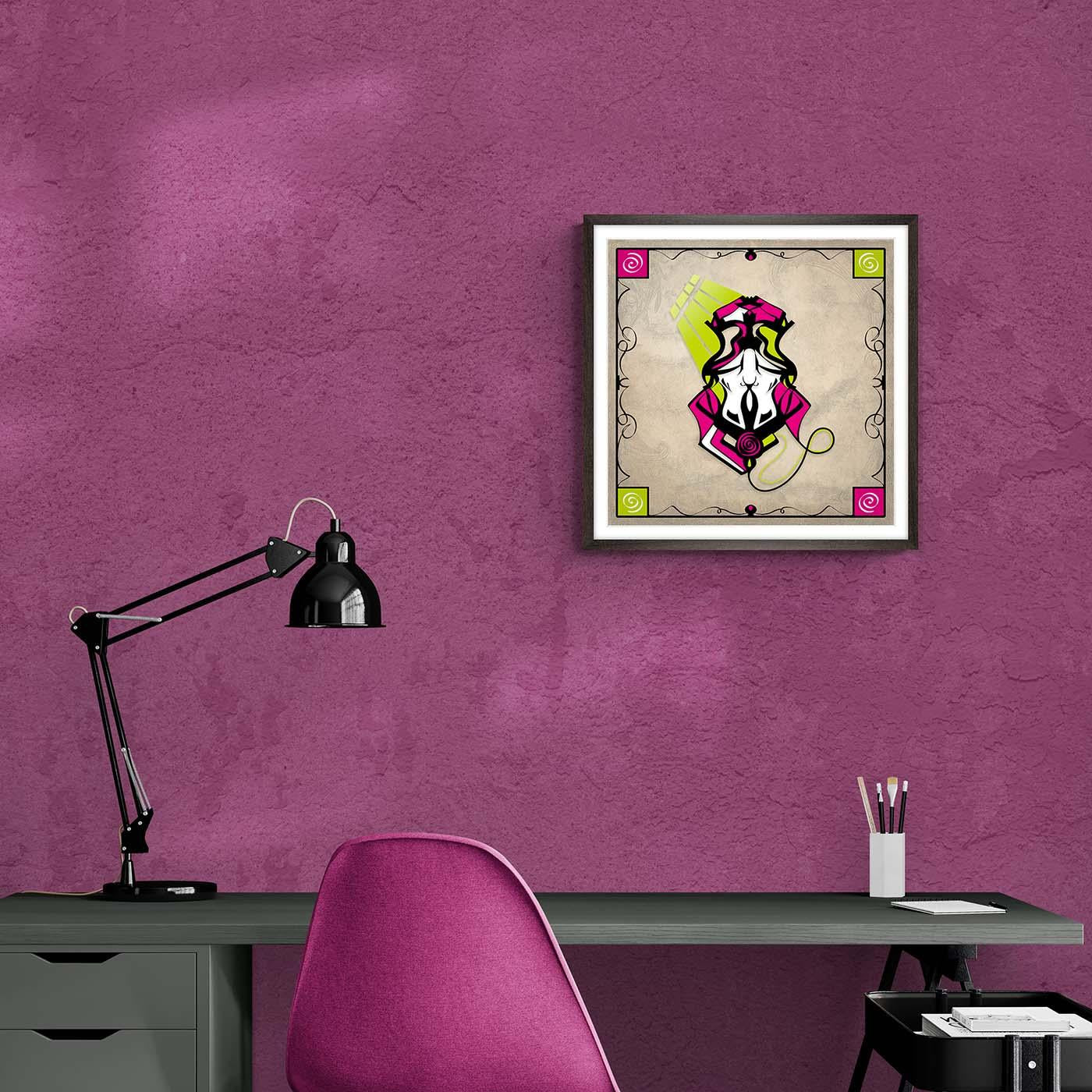 Poster encadré - Abstraction 2 - Magenta