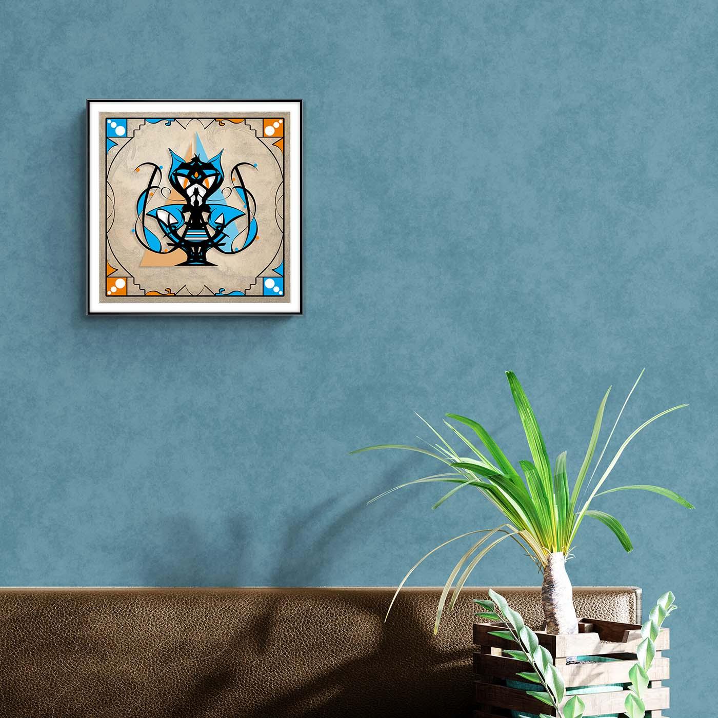 Framed Poster - Abstraction 4 - Cyan