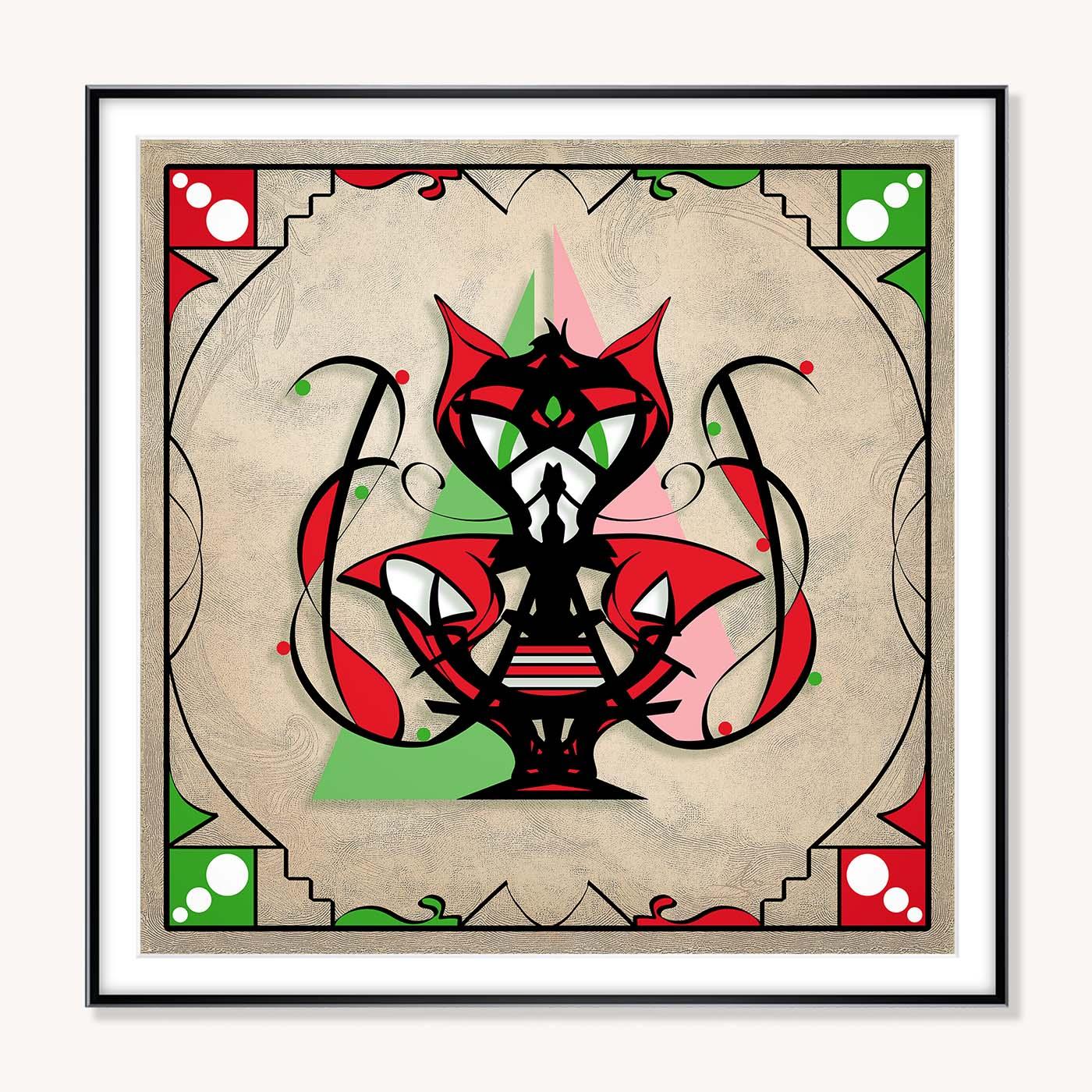 Framed Poster - Abstraction 4 - Scarlet Red