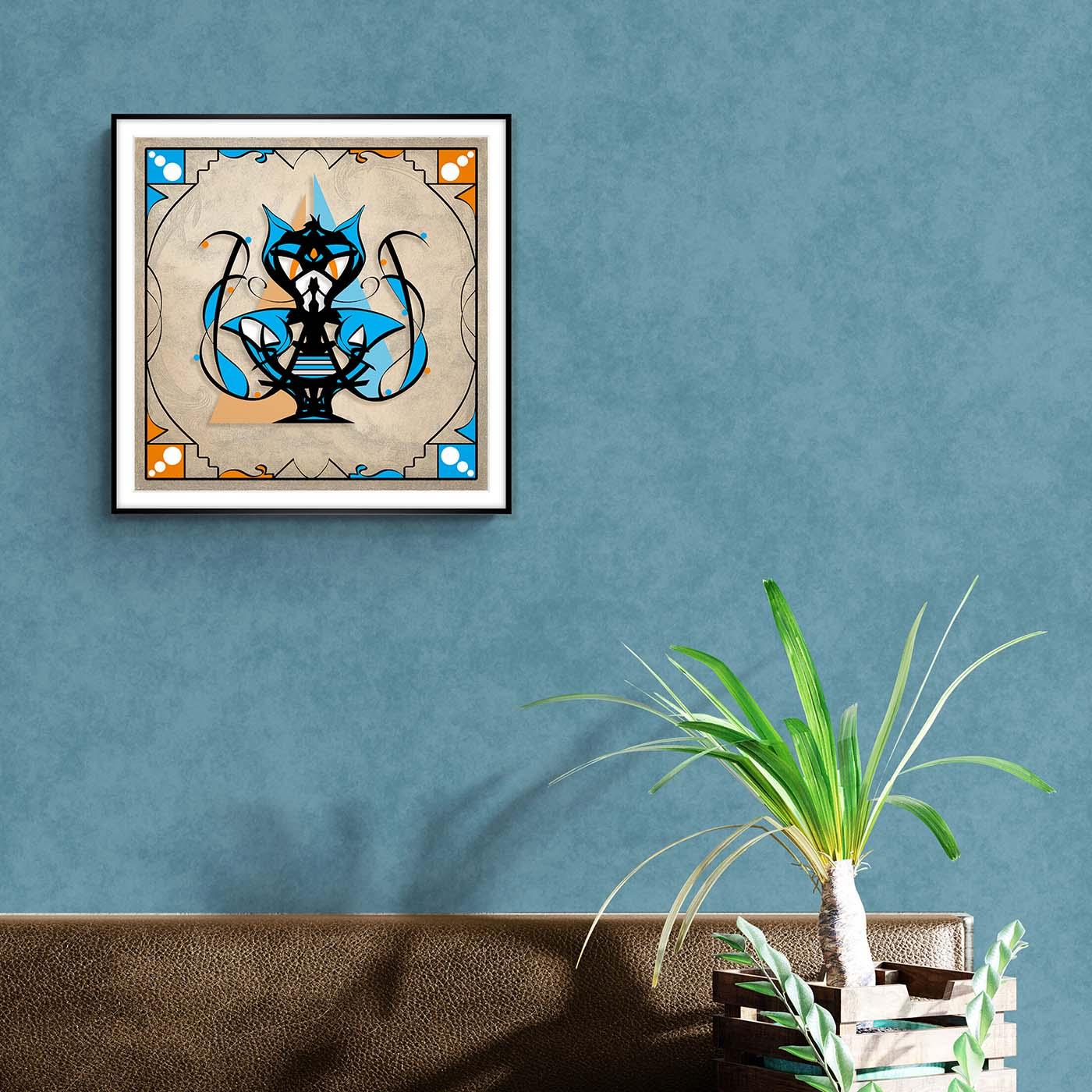 Framed Poster - Abstraction 4 - Cyan