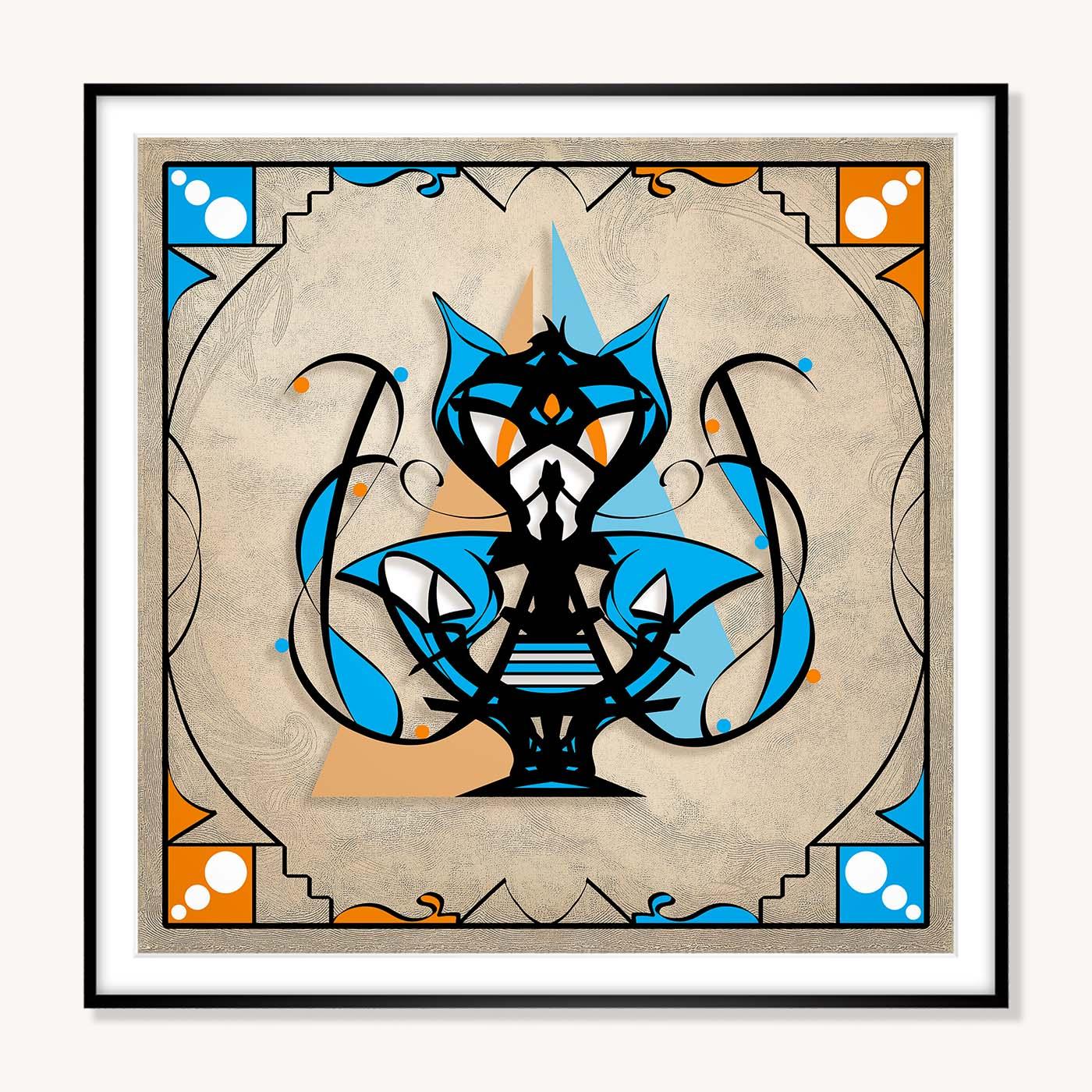 Framed Poster - Abstraction 4 - Cyan