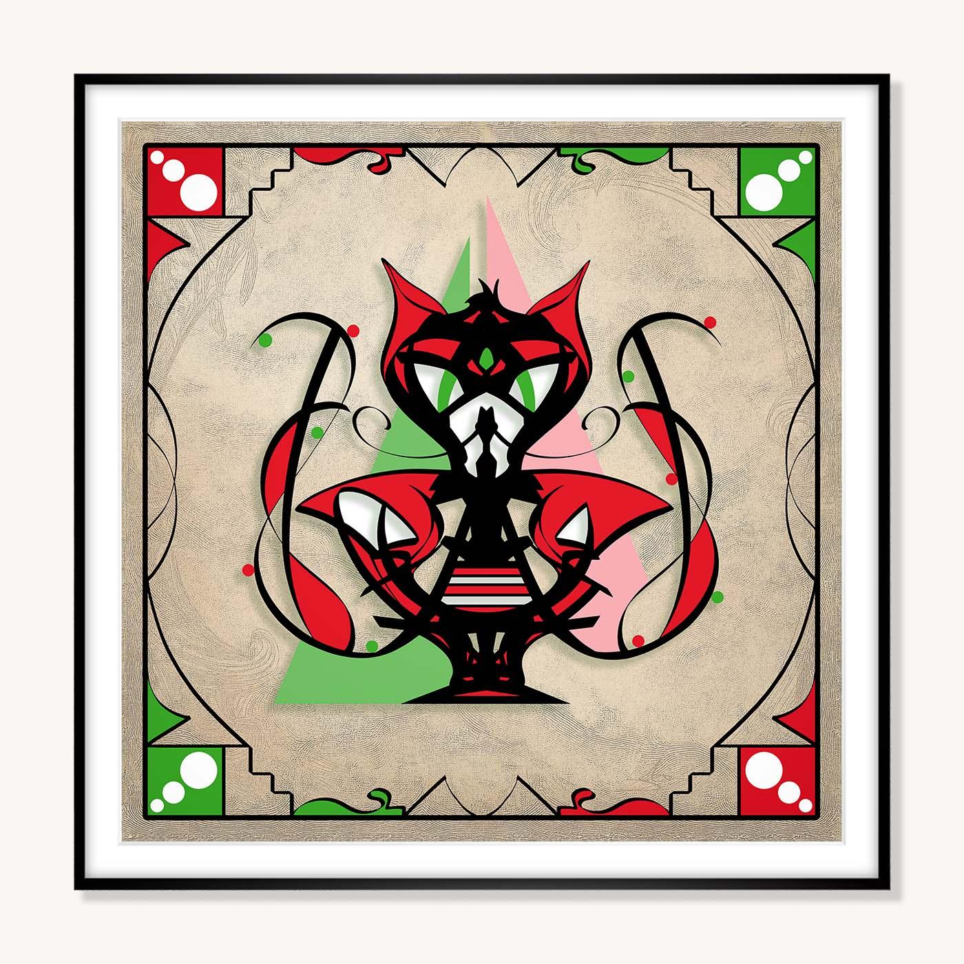 Framed Poster - Abstraction 4 - Scarlet Red