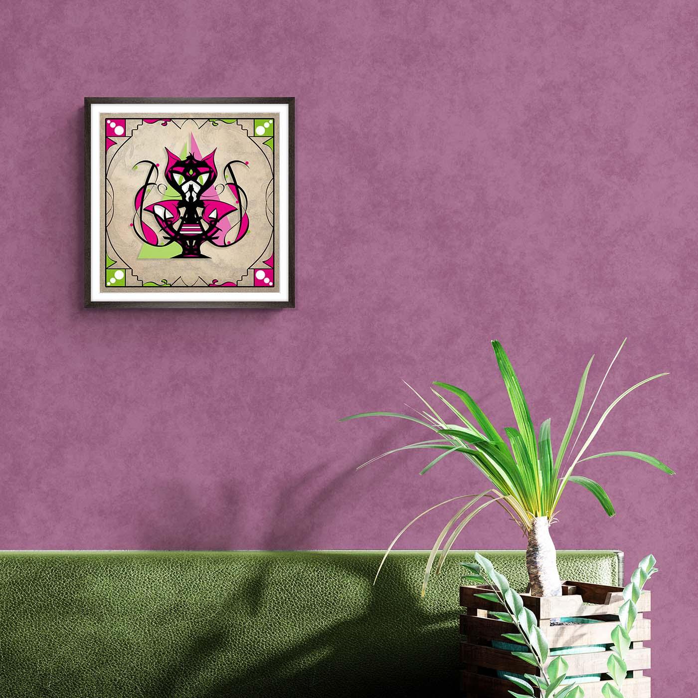 Poster encadré - Abstraction 4 - Magenta