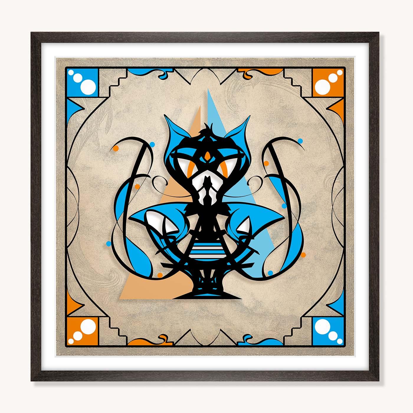 Framed Poster - Abstraction 4 - Cyan