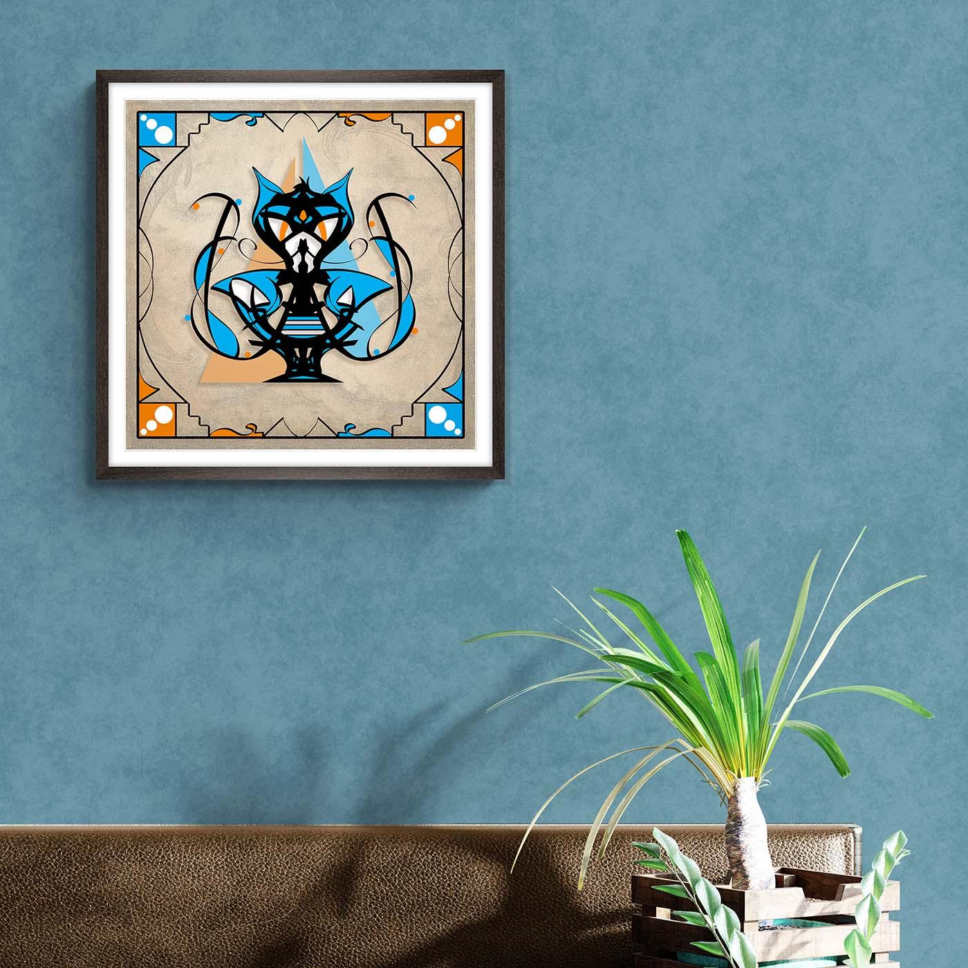 Framed Poster - Abstraction 4 - Cyan