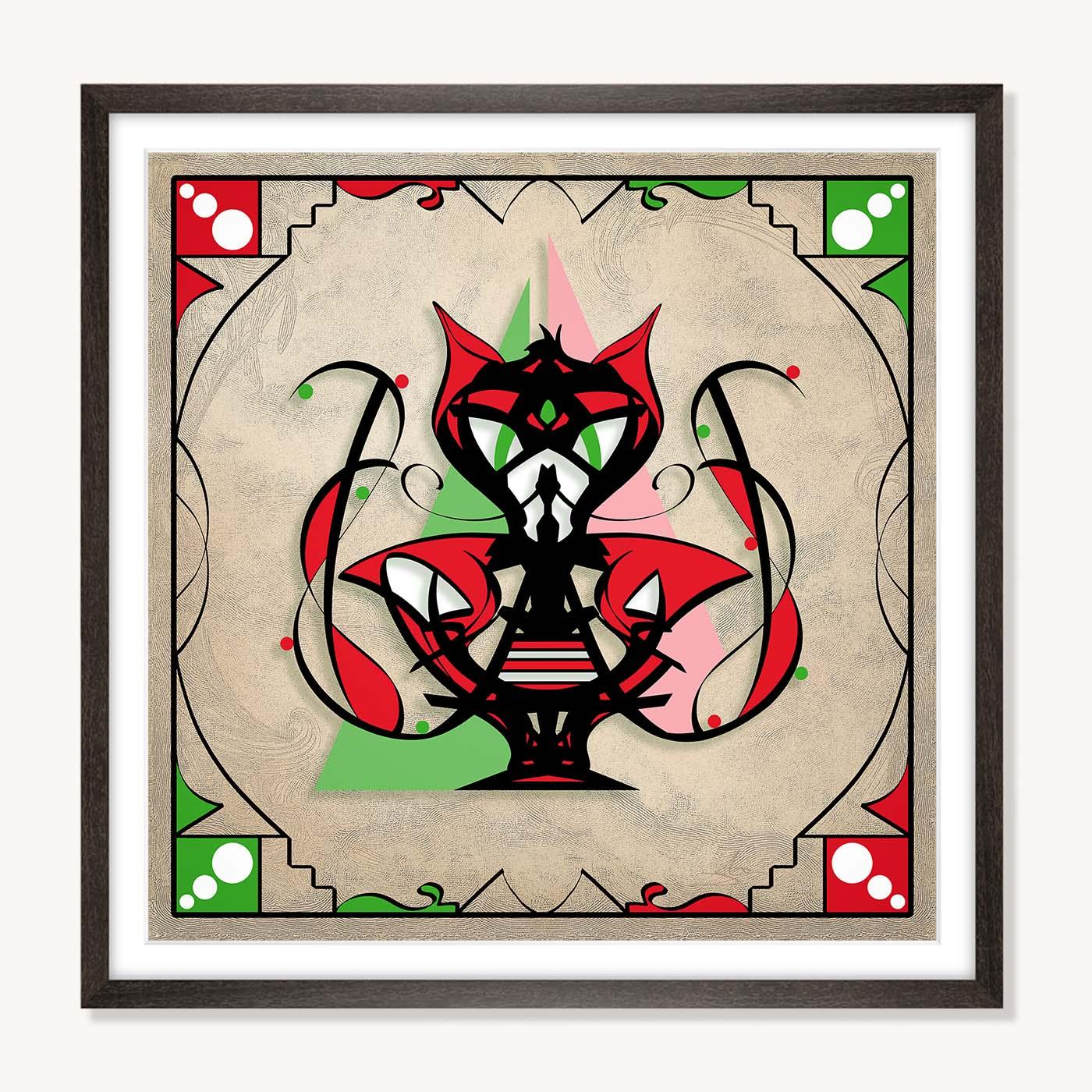 Framed Poster - Abstraction 4 - Scarlet Red