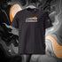 T-shirt unisexe anthracite, vu de face et portant le mot abstraction coloré en blanc craie