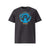 T-shirt unisexe anthracite, vu de face et portant le design "Ignorance" coloré en cyan