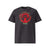 T-shirt unisexe anthracite, vu de face et portant le design "Ignorance" coloré en rouge écarlate