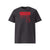 T-shirt unisexe anthracite, vu de face et portant le design "Mytho Original" coloré en rouge écarlate