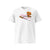  T-shirt unisexe blanc, vu de face et portant le design "Mytho Culinaire" aux couleurs gourmandes