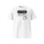 T-shirt unisexe blanc, vu de face, portant le design "Mytho Original" coloré en noir