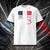 T-shirt unisexe blanc, vu de face et portant le design "Mytho Original" en version anglaise et aux couleurs de la France