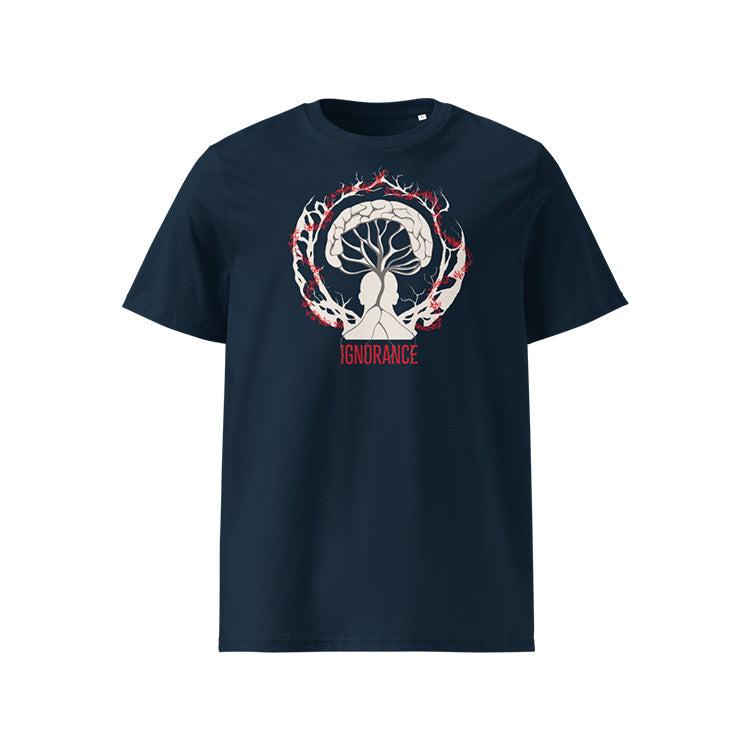 T-shirt unisexe french navy, vu de face et portant le design 