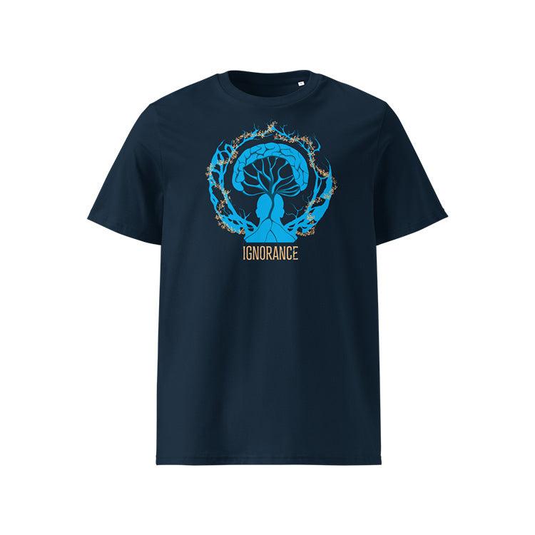 T-shirt unisexe french navy, vu de face et portant le design 