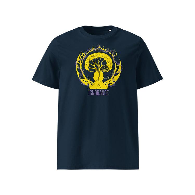 T-shirt unisexe french navy, vu de face et portant le design 