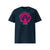 T-shirt unisexe french navy, vu de face et portant le design "Ignorance" coloré en magenta