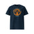 T-shirt unisexe french navy, vu de face et portant le design "Ignorance" coloré en mandarine