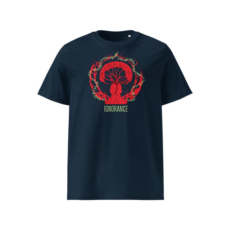 T-shirt unisexe french navy, vu de face et portant le design 