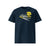 T-shirt unisexe french navy, vu de face et portant le design "Mytho Culinaire" coloré en jaune soleil