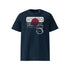 T-shirt unisexe french navy, vu de face et portant le design "Mytho Original" aux couleurs du Japon