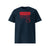 T-shirt unisexe french navy, vu de face et portant le design "Mytho Original" coloré en rouge écarlate