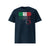 T-shirt unisexe french navy, vu de face et portant le design "Mytho Original" en version anglaise et aux couleurs de l'Italie