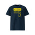 T-shirt unisexe french navy, vu de face et portant le design "Mytho Original" en version anglaise et coloré en jaune soleil