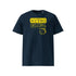 T-shirt unisexe french navy, vu de face et portant le design "Mytho Original" coloré en jaune soleil