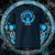 T-shirt unisexe french navy, vu de face et portant le design "Ignorance" coloré en cyan