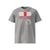 T-shirt unisexe gris clair, vu de face et portant le design "Mytho Original" aux couleurs de l'Angleterre