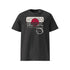 T-shirt unisexe gris foncé, vu de face et portant le design "Mytho Original" aux couleurs du Japon