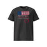 T-shirt unisexe gris foncé, vu de face et portant le design "Mytho Original" aux couleurs des USA