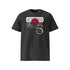 T-shirt unisexe gris foncé, vu de face et portant le design "Mytho Original" en version anglaise et aux couleurs du Japon