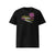 T-shirt unisexe noir, vu de face et portant le design "Mytho Culinaire" aux couleurs aubergines