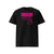 T-shirt unisexe noir, vu de face et portant le design "Mytho Original" coloré en magenta