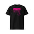 T-shirt unisexe noir, vu de face et portant le design "Mytho Original" coloré en magenta