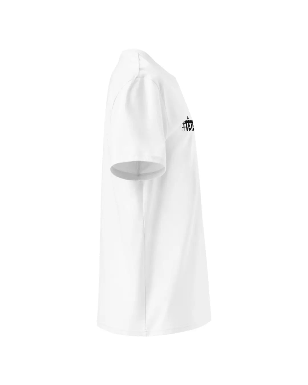T-shirt blanc Tête en l'air vu de profil