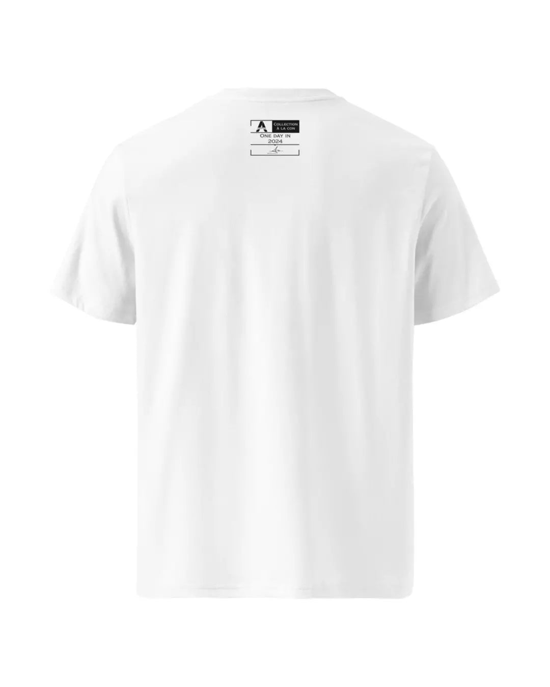 T-shirt blanc Tête en l'air vu de dos